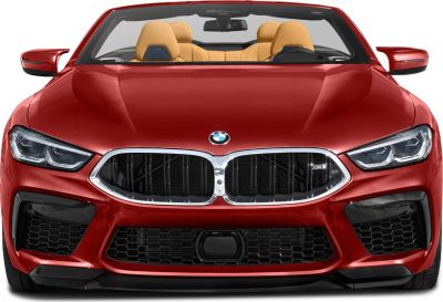 Front view with kidney grille, aggressive headlights, and tan seats