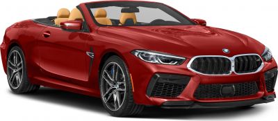Red luxury convertible with LED headlights and tan leather seats
