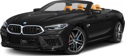 Front view of a modern convertible with sporty grille and open roof