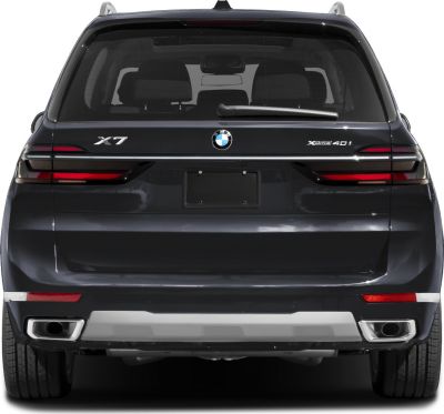 Rear design with taillights, dual exhaust, rear wiper, and chrome trim