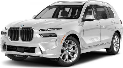 Front angle view with kidney grille and sleek LED headlights