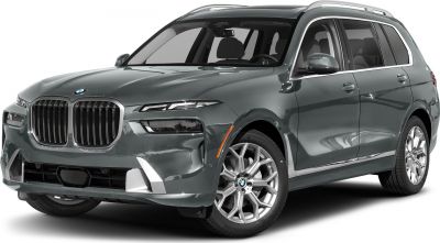 Front kidney grille and split headlight design of a large luxury SUV