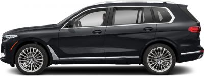 Side profile of a luxury SUV with distinctive alloy wheels
