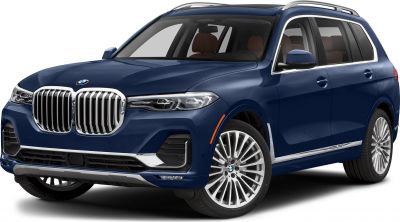 Large kidney grille and sleek LED headlights on luxury SUV front