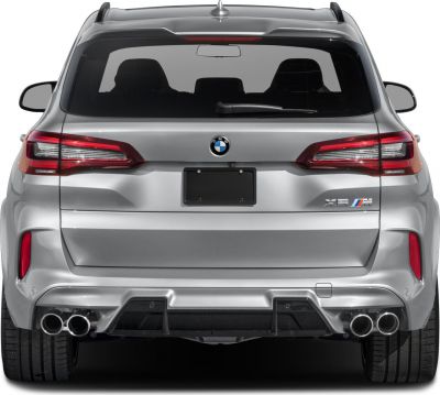 Quad exhausts and LED taillights on rear of performance SUV.
