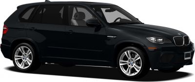 Side profile of a black SUV with alloy wheels in studio lighting.