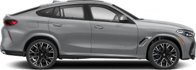 Side profile of a coupe SUV with detailed alloy wheels and drilled brake discs