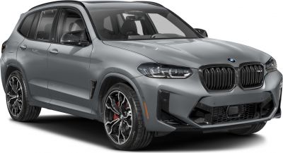 BMW X3 M front angle with sleek grille and detailed headlights