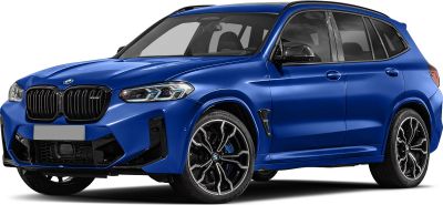 Blue SUV with black kidney grille and sporty wheels