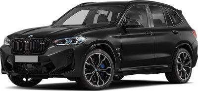 Black glossy SUV front with aggressive grille and sporty wheels