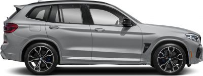 Side view of SUV with distinctive alloy wheels and sporty design