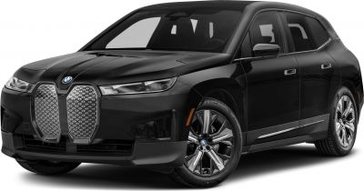Futuristic grille and sleek headlights in a modern electric SUV.