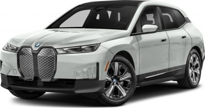 Large patterned kidney grille and sleek LED headlights on modern SUV