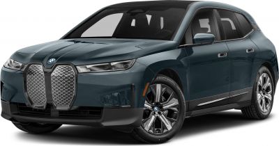 Large kidney grille and sleek aerodynamic SUV design with modern wheels