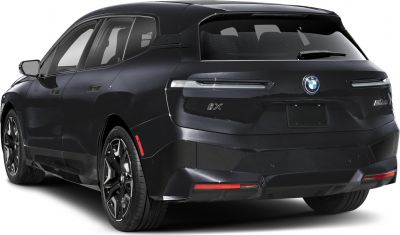 Rear view with sleek horizontal taillights and modern electric SUV design