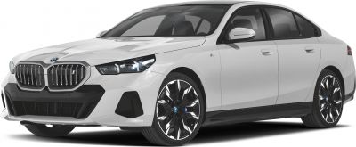 Bold kidney grille and alloy wheels on electric luxury sedan