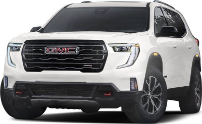 White modern SUV front with black grille and LED headlights
