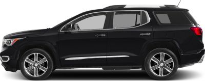 Side view of a black SUV with chrome trim and alloy wheels