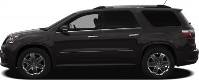 Side profile of full-size SUV with chrome wheels and roof rails