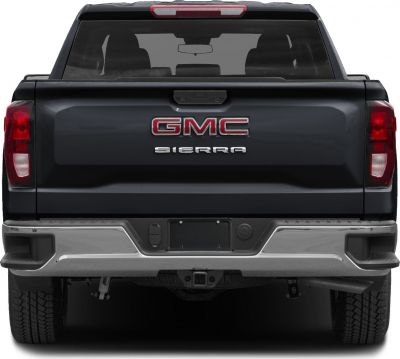 Rear view showing tailgate, taillights, and bumper of pickup truck