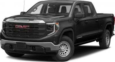 Front angle view of pickup with prominent grille and headlights