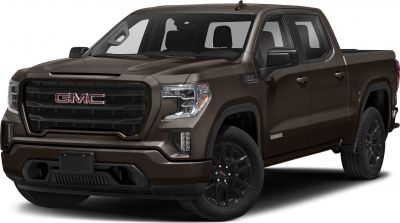 Brown pickup truck front grille and side view with black rims.
