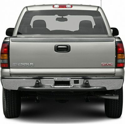 Rear view of pickup truck tailgate and taillights