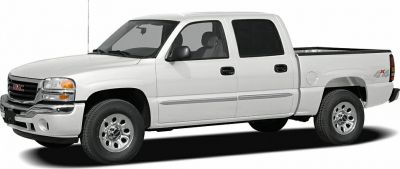 Side profile of crew cab pickup truck with 4x4 badge