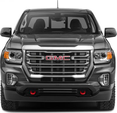 Pickup front grille, headlights, tow hooks