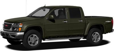 Side profile of off-road pickup with crew cab and rugged tires