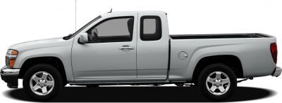 Side profile of extended cab pickup with cargo bed