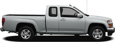 Silver pickup with extended cab and visible wheels, side profile view