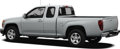 Side view of extended cab pickup with rear cargo bed