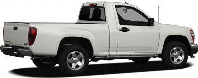 White pickup truck with regular cab and cargo bed side profile