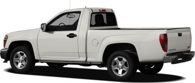 Side view of a single cab pickup with cargo bed