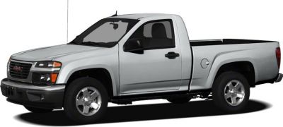 Side profile of a regular cab pickup truck with a two-door layout.