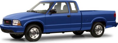 Blue extended cab pickup truck side profile
