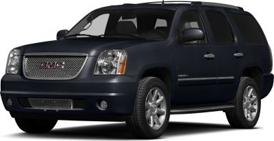 Black SUV front-side view with chrome mesh grille and alloy wheels