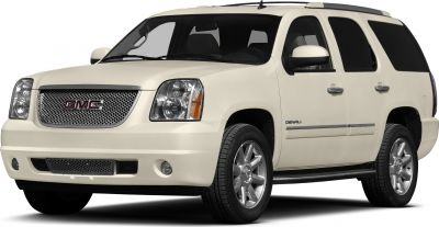 Large SUV front and side view with chrome mesh grille and alloy wheels