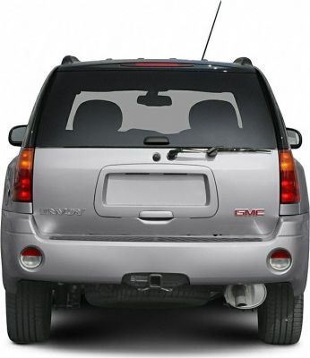 Rear view with taillights, rear wiper, and dual exhaust pipes