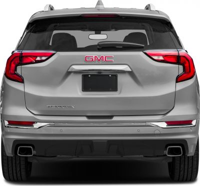 Rear view with distinct tail lights and dual exhaust outlets