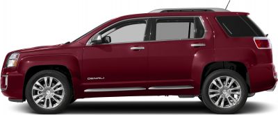 Red SUV side profile with Denali wheels and chrome accents