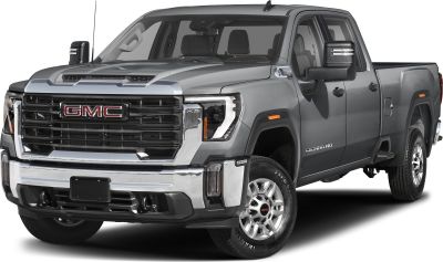 Front and side view of a heavy-duty pickup truck with prominent grille and rugged styling
