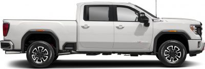Side view of a regular cab long bed heavy-duty pickup truck