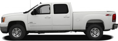 Side profile of extended cab pickup truck with standard bed and Z71 badge
