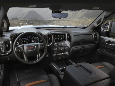 Advanced truck dashboard with digital display and touchscreen infotainment