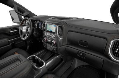 Interior dashboard with touchscreen infotainment and control panel