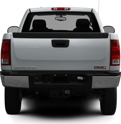 Rear view showing tailgate, taillights, and bumper of a pickup truck