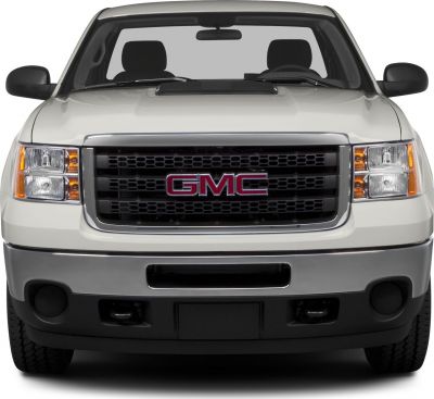 Bold front grille and dual headlights with amber indicators.