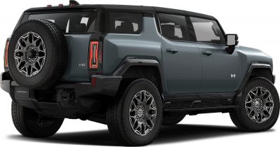 Rear and side view of SUV with spare tire and LED tail lamps